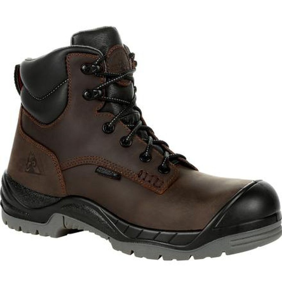 Men Rocky Boots Work | Rocky Worksmart 6 Inch Composite Toe Waterproof Work Boot Brown