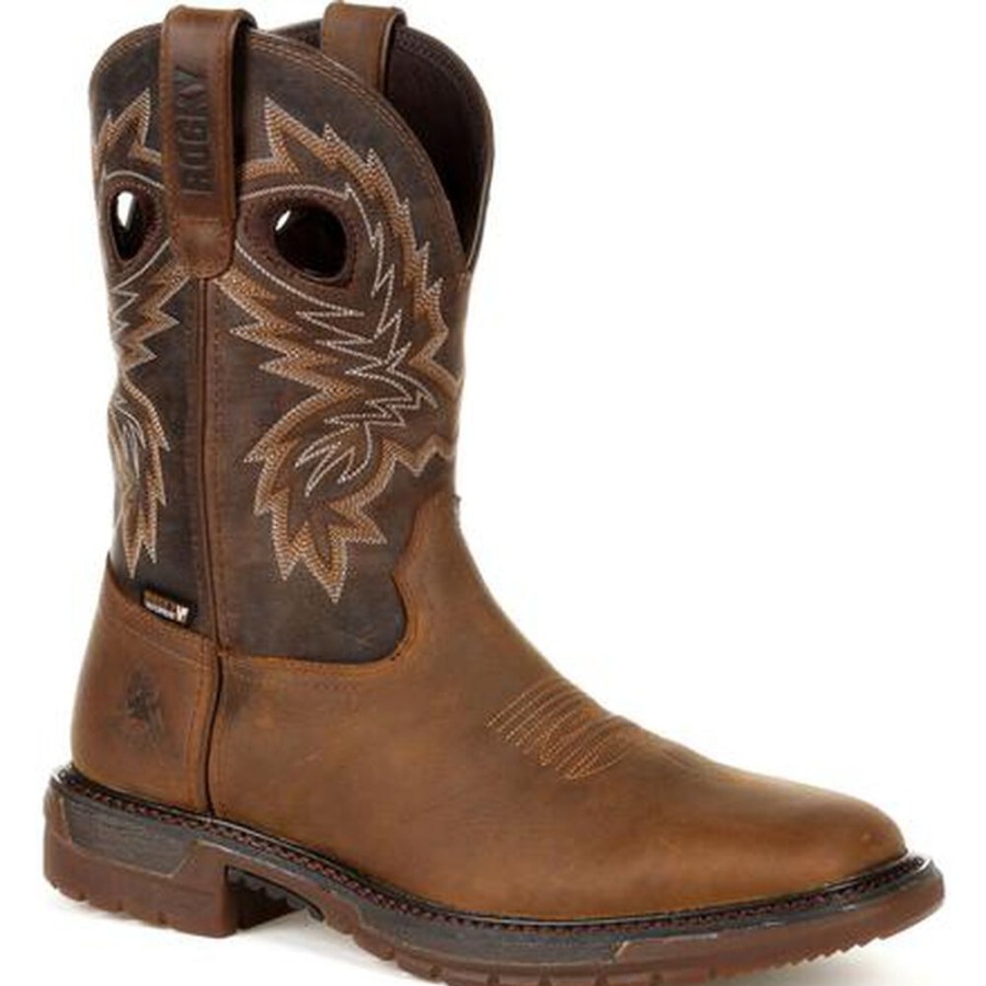 Men Rocky Boots Western | Rocky Original Ride Flx Waterproof Western Boot Brown