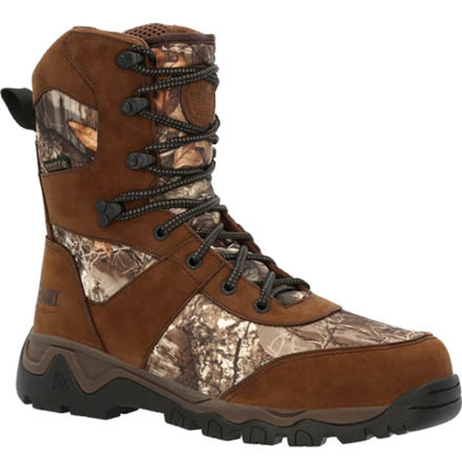 Men Rocky Boots Outdoor | Rocky Red Mountain Waterproof 800G Insulated Outdoor Boot Realtree Edge