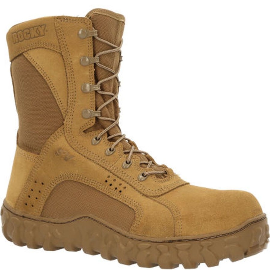 Men Rocky Boots Public Service | Rocky S2V Composite Toe Tactical Military Boot Coyote Brown