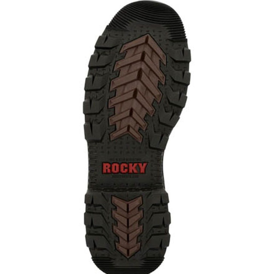 Men Rocky Boots Work | Rocky Rams Horn Lace To Toe Composite Waterproof Work Boot Dark Brown