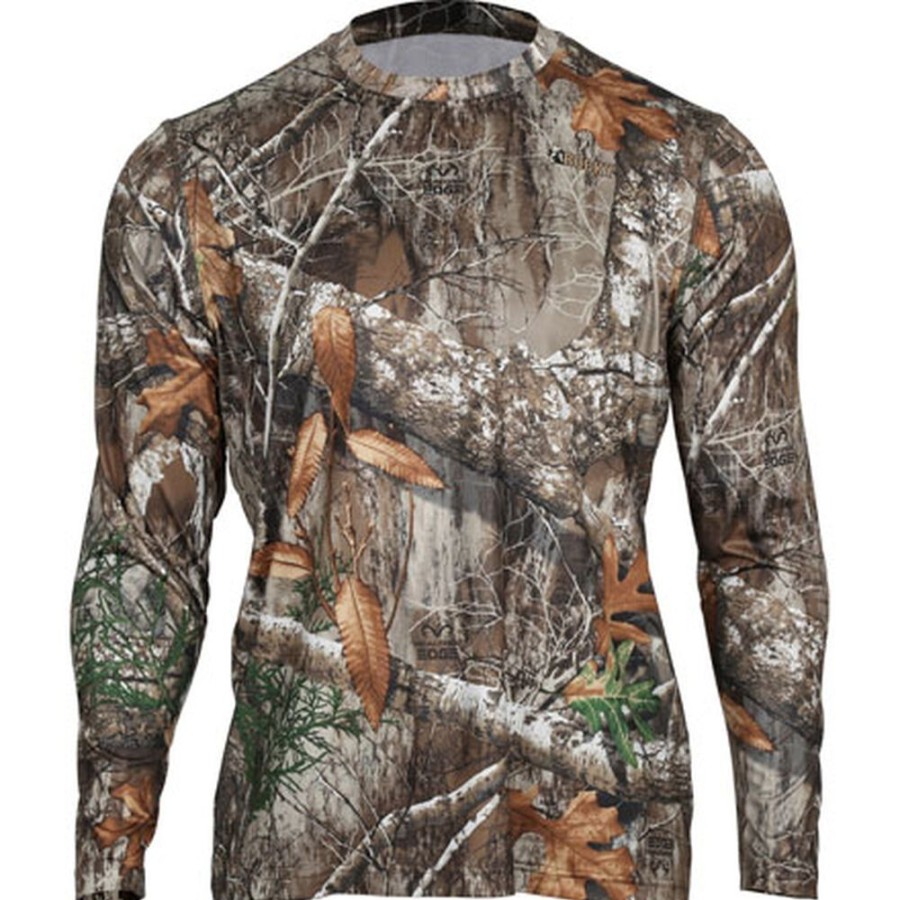 Men Rocky Boots Outdoor | Rocky Camo Long-Sleeve Performance Tee Shirt Realtree Edge