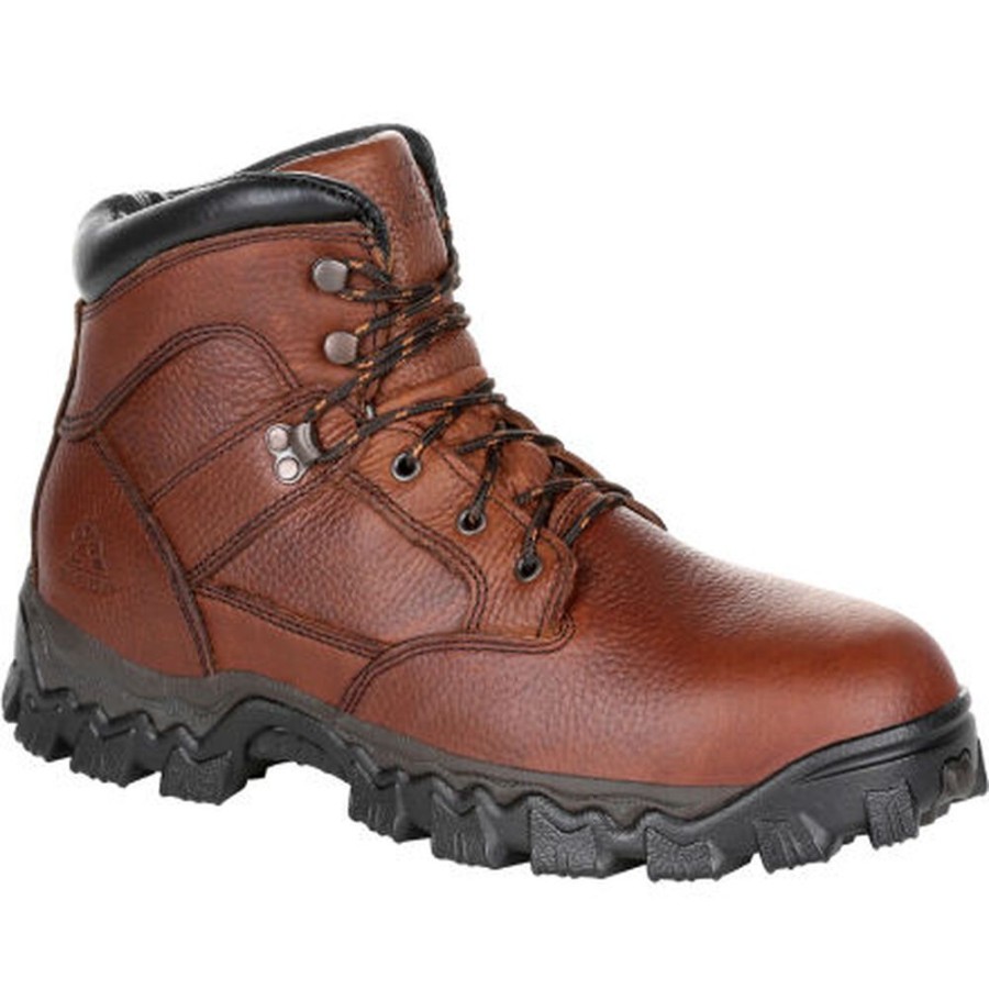 Men Rocky Boots Work | Rocky Waterproof Steel Toe Work Boot Brown