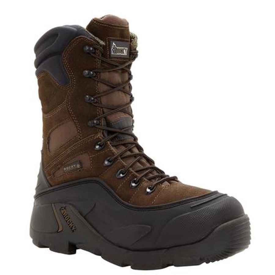 Men Rocky Boots Work | Rocky Blizzard Stalker Steel Toe Waterproof 1200G Insulated Work Boot Brown