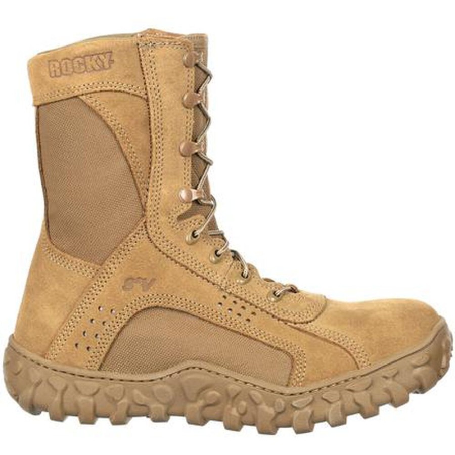 Men Rocky Boots Public Service | Rocky S2V Steel Toe Tactical Military Boot Coyote Brown