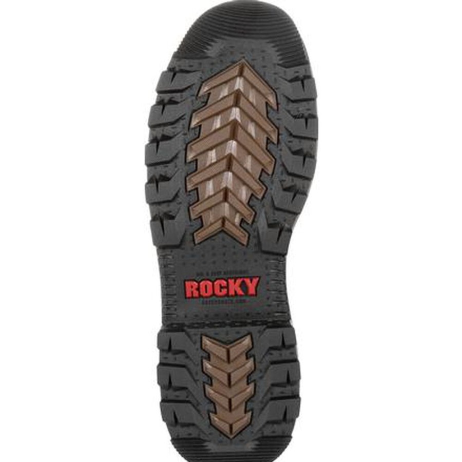 Men Rocky Boots Work | Rocky Rams Horn Waterproof Work Boot Dark Brown