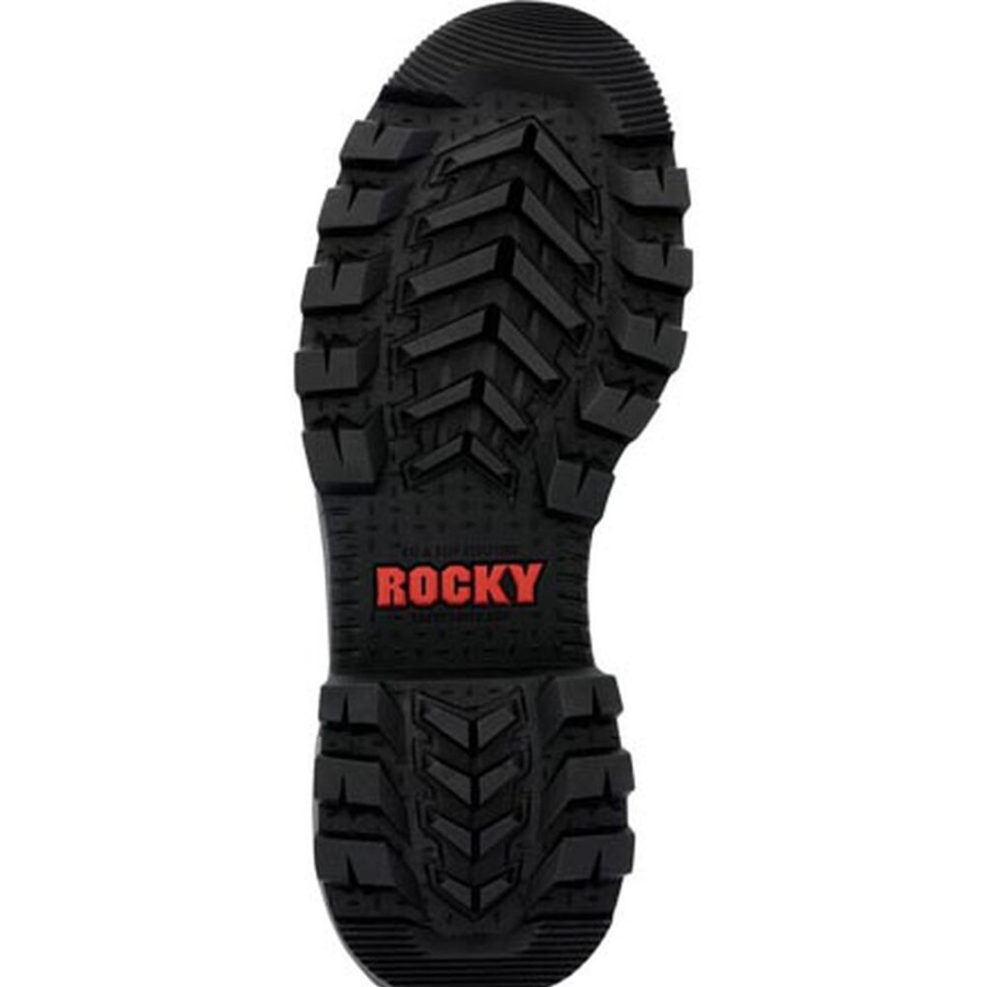 Men Rocky Boots Work | Rocky Rams Horn Logger Composite Toe Work Boot Black