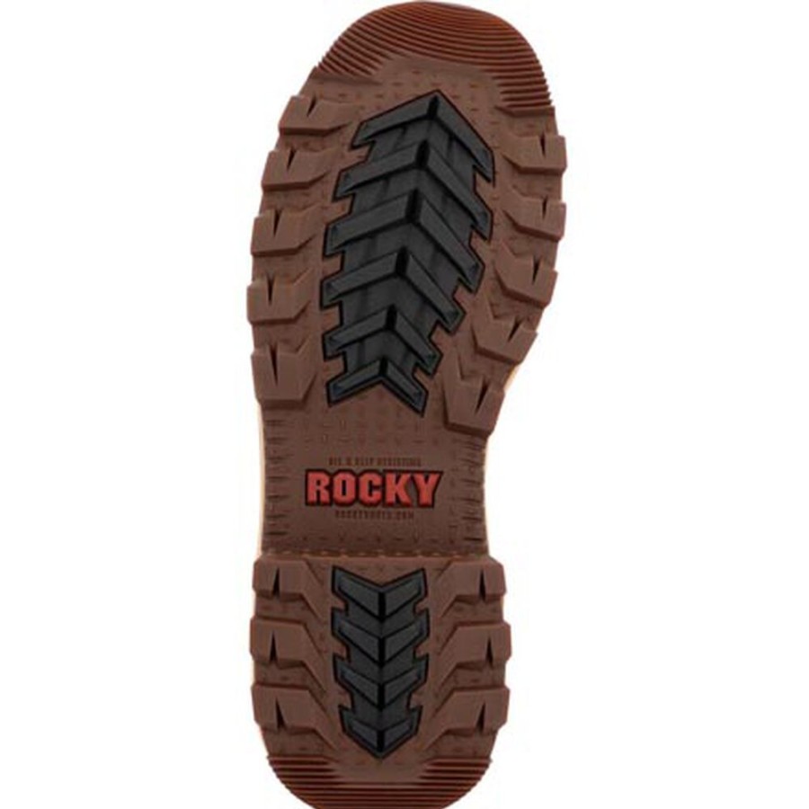 Men Rocky Boots Work | Rocky Rams Horn Waterproof Work Boot Wheat