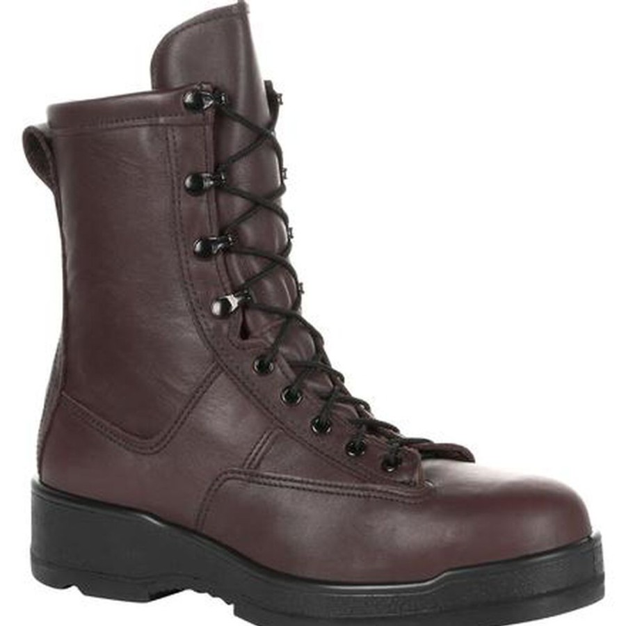 Men Rocky Boots Public Service | Rocky General Purpose Navy Certified Steel Toe Flight Boot Brown