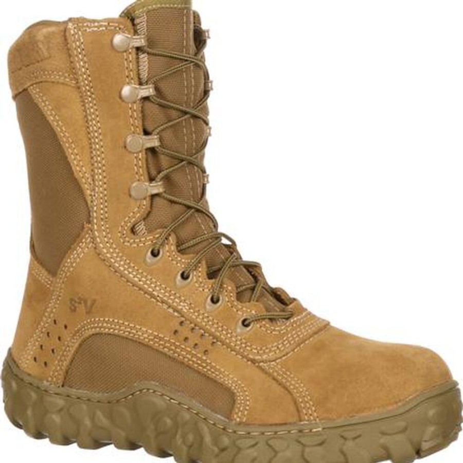 Men Rocky Boots Public Service | Rocky S2V Steel Toe Tactical Military Boot Coyote Brown