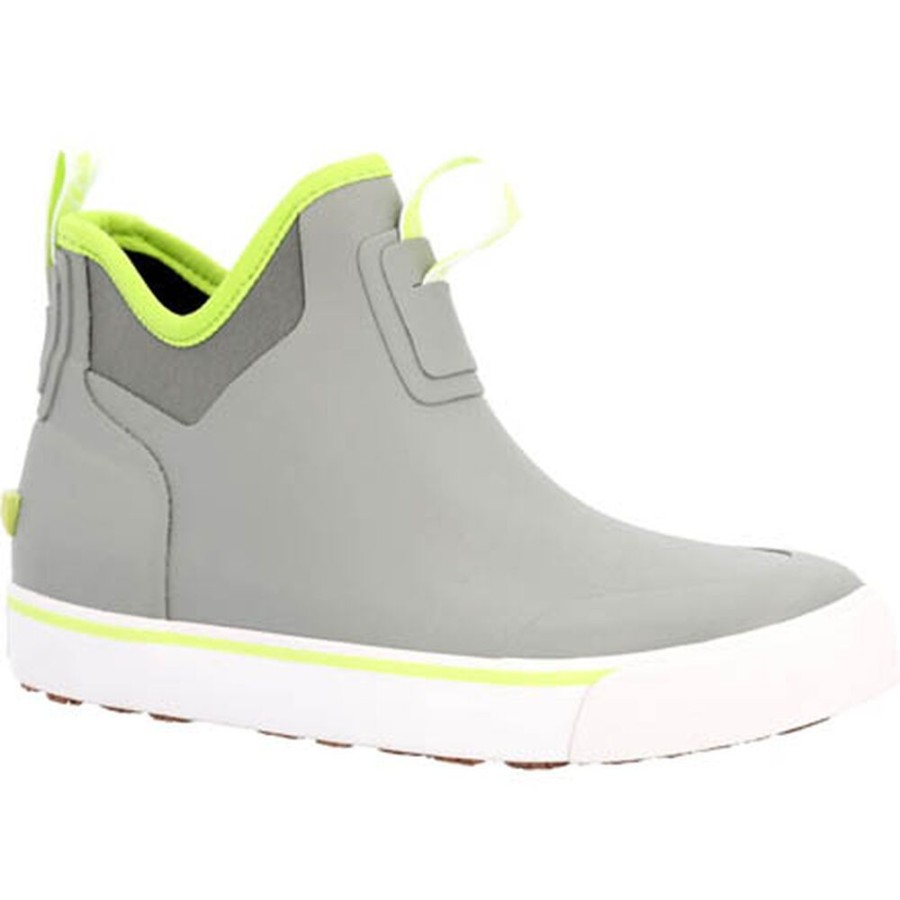 Kids Rocky Boots Outdoor | Rocky Big Kids Dry-Strike Waterproof Charcoal & Lime Deck Boot Charcoal Grey Lime