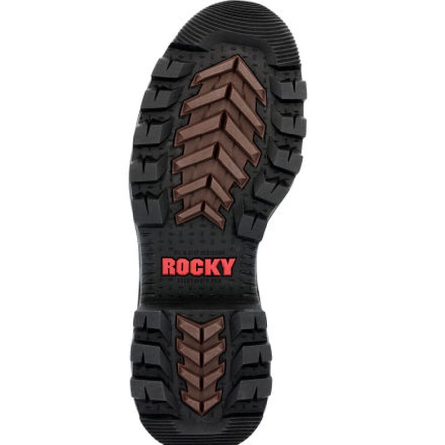 Men Rocky Boots Work | Rocky Rams Horn Logger Waterproof Composite Toe Work Boot Brown