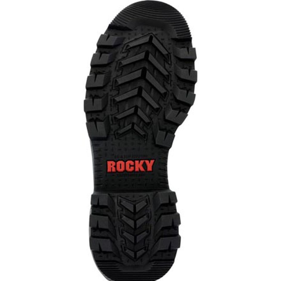 Men Rocky Boots Work | Rocky Rams Horn Logger Waterproof Work Boot Black