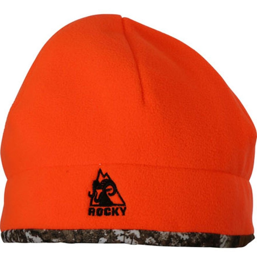 Men Rocky Boots Hats & Caps | Rocky Prohunter Reversible Fleece Beanie Blaze Realtree Edge