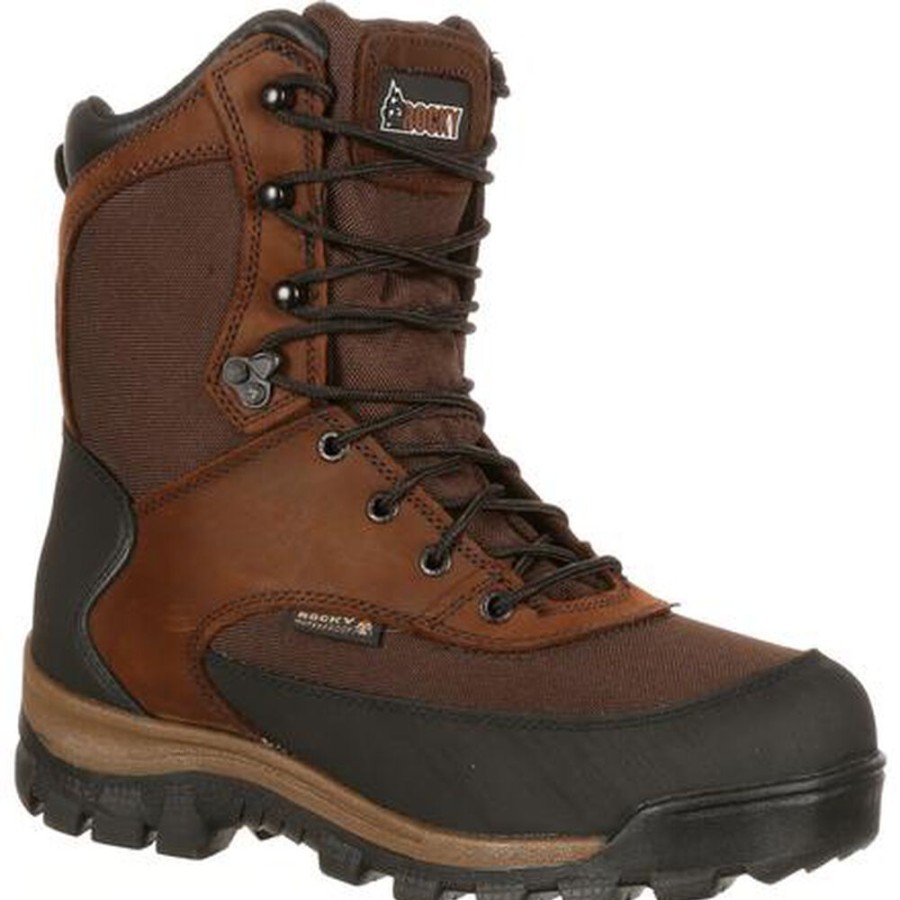 Men Rocky Boots Outdoor | Rocky Core Waterproof 800G Insulated Outdoor Boot Dark Brown