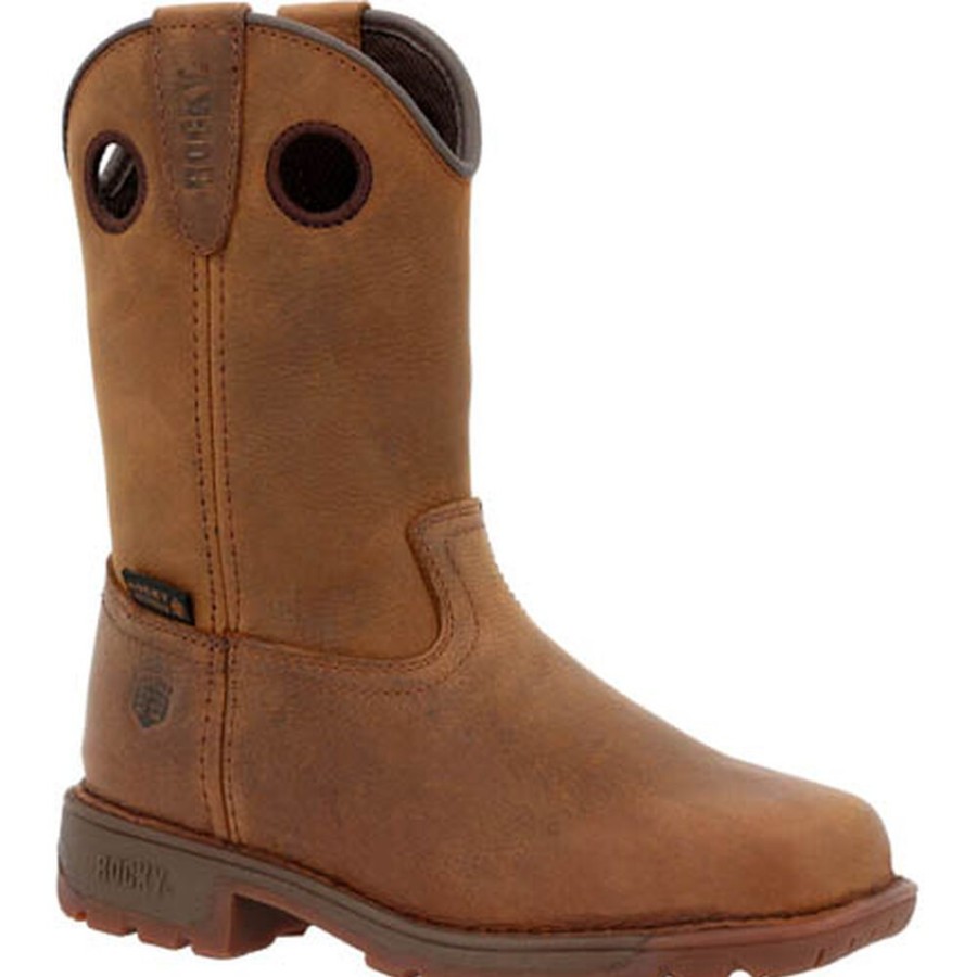 Kids Rocky Boots Western | Rocky Big Kids' Legacy 32 Waterproof Western Boot Brown