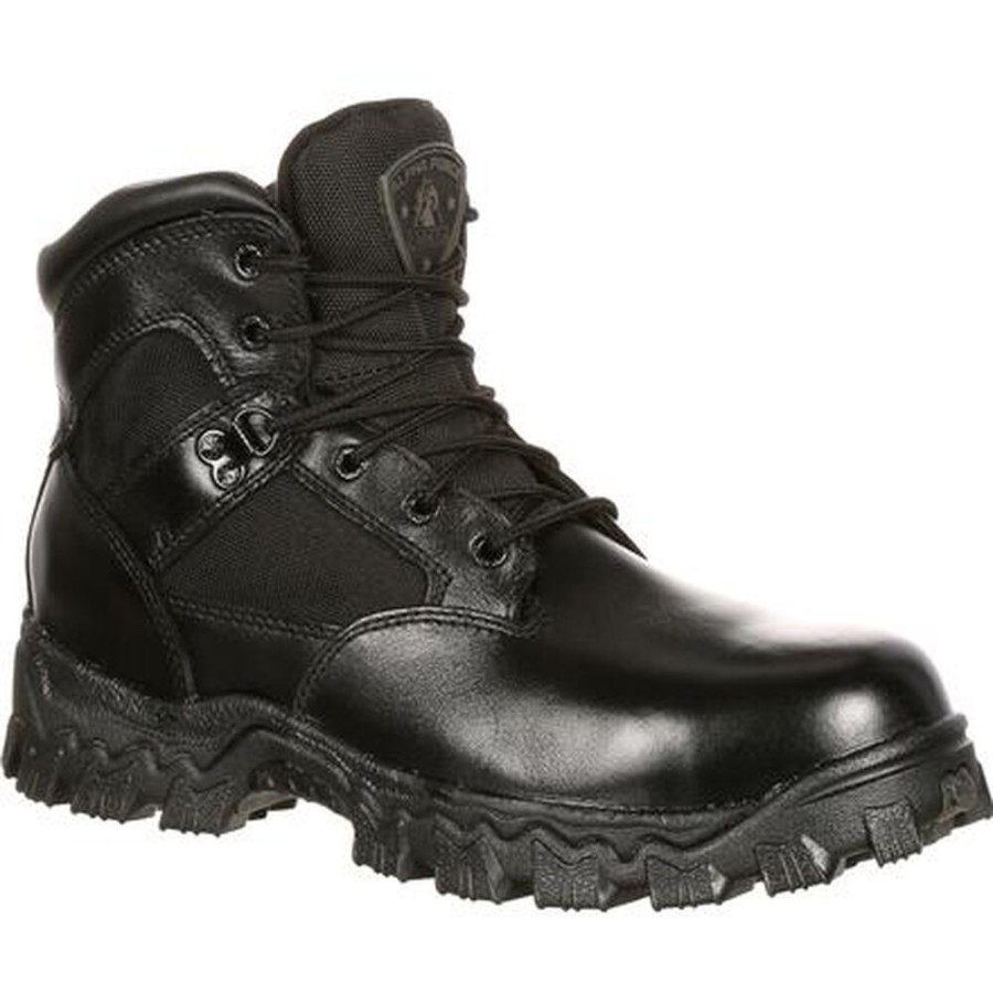 Men Rocky Boots Public Service | Rocky Alpha Force Composite Toe Waterproof Public Service Boot Black