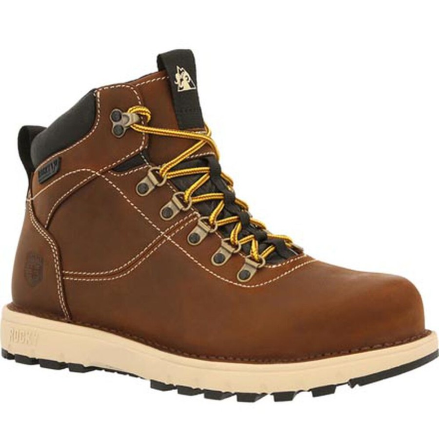 Men Rocky Boots Work | Rocky Legacy 32 Composite Toe Waterproof Work Boot Brown