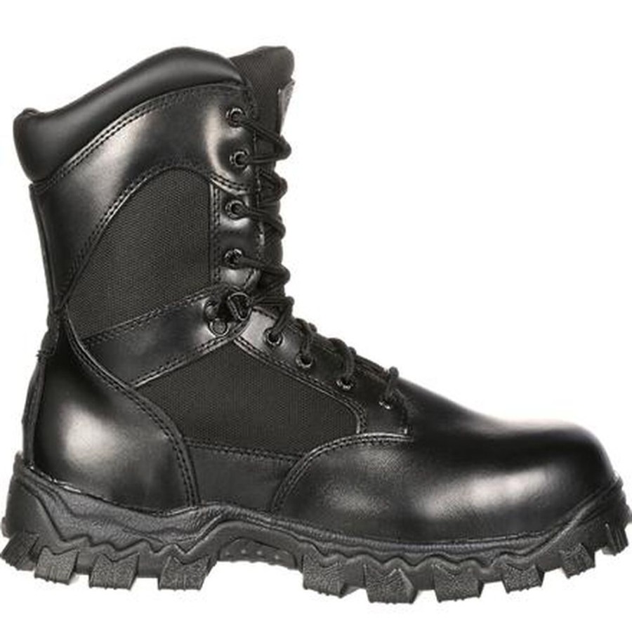 Men Rocky Boots Public Service | Rocky Alphaforce Zipper Composite Toe Public Service Boot Black